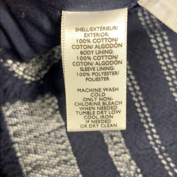 Loft 2 piece SET blazer + skirt twill navy striped fringe - Picture 12 of 16